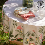 【SOLO Vintage】LCW Home 150x150cm Round Wildlife Table Cloth Made in Turkey, , large