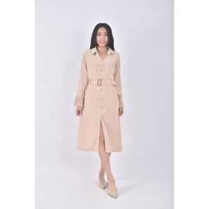 (M) clothing杏色綁帶長袖上衣二手衣,  (M) clothing杏色綁帶長袖上衣二手衣