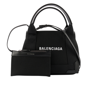 BALENCIAGA NAVY CABAS帆布二用包/子母包/XS/黑色