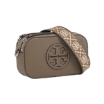 TORY BURCH Miller 荔枝紋雙拉鍊迷你相機包(蘑菇棕), , large