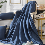 【Betrise】Sky Blue | C Energy Series 60 Count 100% Pure Tencel Light Quenched Graphene Cotton Quilt/Four Seasons Quilt 5X6.5 feet per piece (extra size will give you 2 pillowcases of the same style), , large