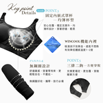 【可蘭霓Clany】 涼感透氣低敏潤膚消臭加大尺碼無鋼圈M-2XL內衣 神秘黑潮 6922-63, , large