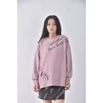(XL) 落肩粉色長袖上衣二手衣, , large