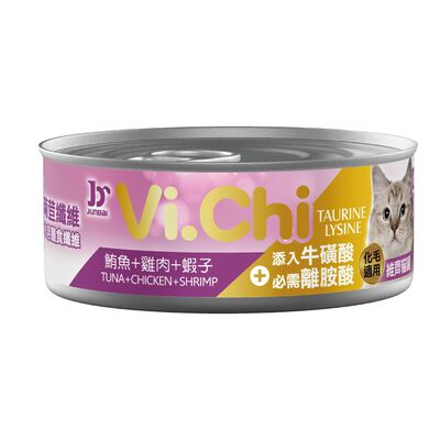 維齊化毛貓罐-鮪魚+雞肉+蝦子80G