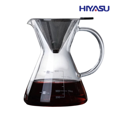 【HIYASU日安工坊】Hiyasu耐熱玻璃咖啡分享壺(附濾網)