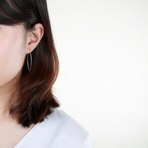 【Angel & Me】極簡 歐美風 葉形 耳針 一對 s925 純銀 耳環 生日 情人節 禮物