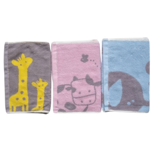 [Kaimei Cotton Industry] 8-pack Random Excellent Pure Cotton Untwisted Yarn Water-absorbent Children's Towel/Bath Towel/Face Towel Animal Friend Towel
