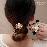 【Gulicc】古莉可 髮圈 小香風珍珠水鑽氣質高馬尾髮圈, , large