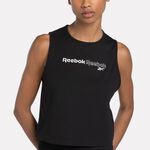 Reebok Rie Tank 女 無袖上衣 背心 短版 運動 休閒 舒適 透氣 黑 [100204427], , large