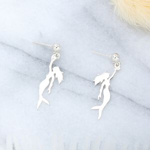 【Angel & Me】美人魚 s925 純銀 耳環 (可改夾式) 生日 聖誕節 情人節 禮物