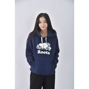 (S) roots棉質logo圖案藍色長袖上衣二手衣