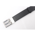 BALLY B-BUCKLE 3.5cm 銀釦小牛皮皮帶/黑色, , large