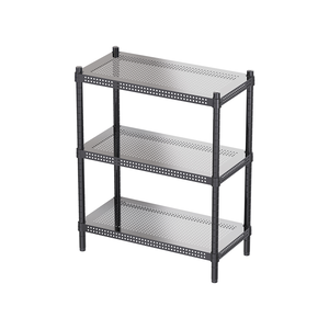 [Y HOUSE] 60x30x75cm Extreme Aesthetic Perforated Three-Tier Storage Rack - Black