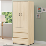 【Hampton 漢汀堡】弗洛里白橡色2.6尺衣櫥, , large