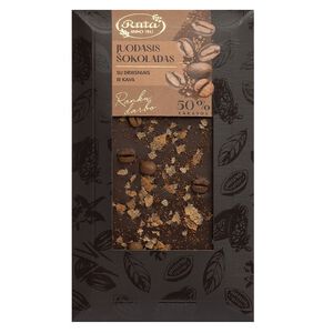 Dark chocolate with flakes and coffe