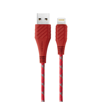 [亞瑟3C] ENERGEA Lightning to USB-A NyloXtreme 編織耐彎折快速充電線 1.5M-紅色