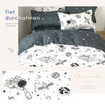 【DUYAN 竹漾】舒柔棉雙人加大床包三件組 / 星旅太空, , large