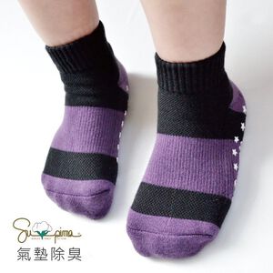 【現貨】MIT台灣製Supima機能抗菌萊卡除臭運動氣墊襪-兒童 P6820