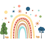 【辰達應用材料】彩虹花朵兒童壁貼, , large