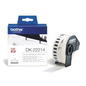 【 BROTHER】兄弟牌  白底黑字 12mm*30.48M 連續標籤帶 / 盒 DK-22214