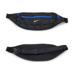 NIKE 運動腰包(大) 隨身包 休閒 逛街 慢跑 戶外運動 簡約 防潑水 反光 雙夾層 輕量 耐用 透氣 舒適 黑藍, , large