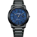 CITIZEN 星辰 光動能簡約大三針手錶-海軍藍/42mm AW1217-83L, , large