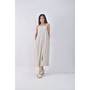 (S) mouggan吊帶無袖灰色綁帶長裙二手衣