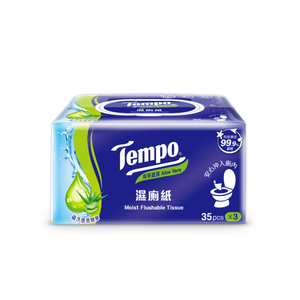 [箱購]Tempo清爽蘆薈濕式衛生紙35抽 x 3 x 8包/箱