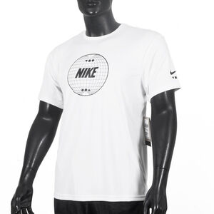 Nike 男 短袖 上衣 防曬衣 T恤 抗UV 運動 休閒 透氣 舒適 白 [NESSE476-100]