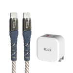 【台陞科技】REAICE PD20W雙孔1A1C充電頭+Type-C to Type-C 1.2M編織充電傳輸線 充電套組/多色可選, , large
