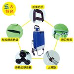 【雙手萬能】六輪會爬梯帆布帶椅購物車(不挑色) 菜籃車/買菜車/載貨車, , large