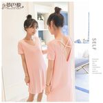 [夢巴黎]  交叉露背莫代爾睡裙 莫代爾睡衣 夏天睡衣 連身睡衣 睡裙 睡衣裙 女睡衣 睡衣 居家服 居家睡衣 夢巴黎, , large