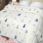 INDIAN_針織雲朵棉可水洗雙人四季被-白色聖誕, , large