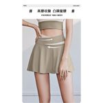 【A&R】顯瘦蜜桃拼色A字運動裙 香鯨藍 - XL, , large