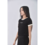 (S) 【粿粿私服】l 16撞色黑色短袖上衣二手衣, , large