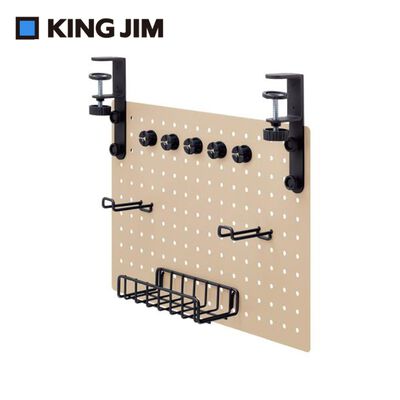 KING JIM ROUTE BOARD 三用夾式洞洞板/電線集線板 卡其色/灰色卡其色