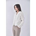 (S) sugar offices修身短版V領白色襯衫上衣二手衣, , large