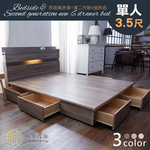 【藤原傢俬】全木芯板新6抽2件式房間組(新6抽床底+2層收納床頭), , large