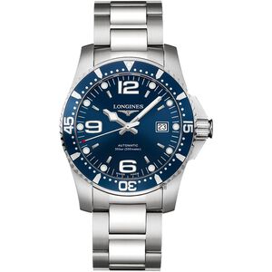 LONGINES浪琴 征服者300米潛水64小時動力儲存機械錶-藍/41mm L37424966