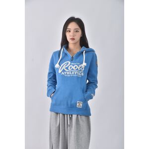 (M) roots質感棉質連帽藍色長袖上衣二手衣