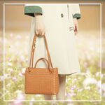 SPRING-時尚手工編織肩背包 簡約質感手提小方包-多色, , large