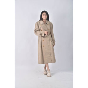 (L) burberry排扣大衣棕色外套二手衣