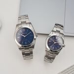 Relax Time RT-105S 立體格紋太陽能女錶-銀x藍/34mm RT-105S-3L, , large