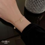 【Gulicc 】古莉可 手鍊 韓版魚尾鑲鑽珍珠手鍊, , large