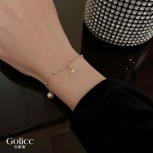 【Gulicc 】古莉可 手鍊 韓版魚尾鑲鑽珍珠手鍊