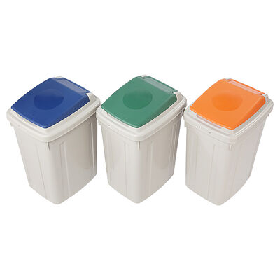 日式分類附蓋垃圾桶CL42L-顏色隨機出貨