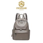 【ZENDAR】限量1折 頂級超柔軟小牛皮後背包 莎拉系列 全新專櫃展示品 (大象灰), , large