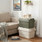 【AOTTO】50L無印款軍規高耐重扣式多功能提把收納箱-2入(AL-2204W*2), , large