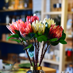 ARTFIACIAL PROTEA CYNAROIDES SPARY-WHITE, , large