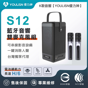 YOULISN Portable Bluetooth Speaker S12-Dual Microphone Set